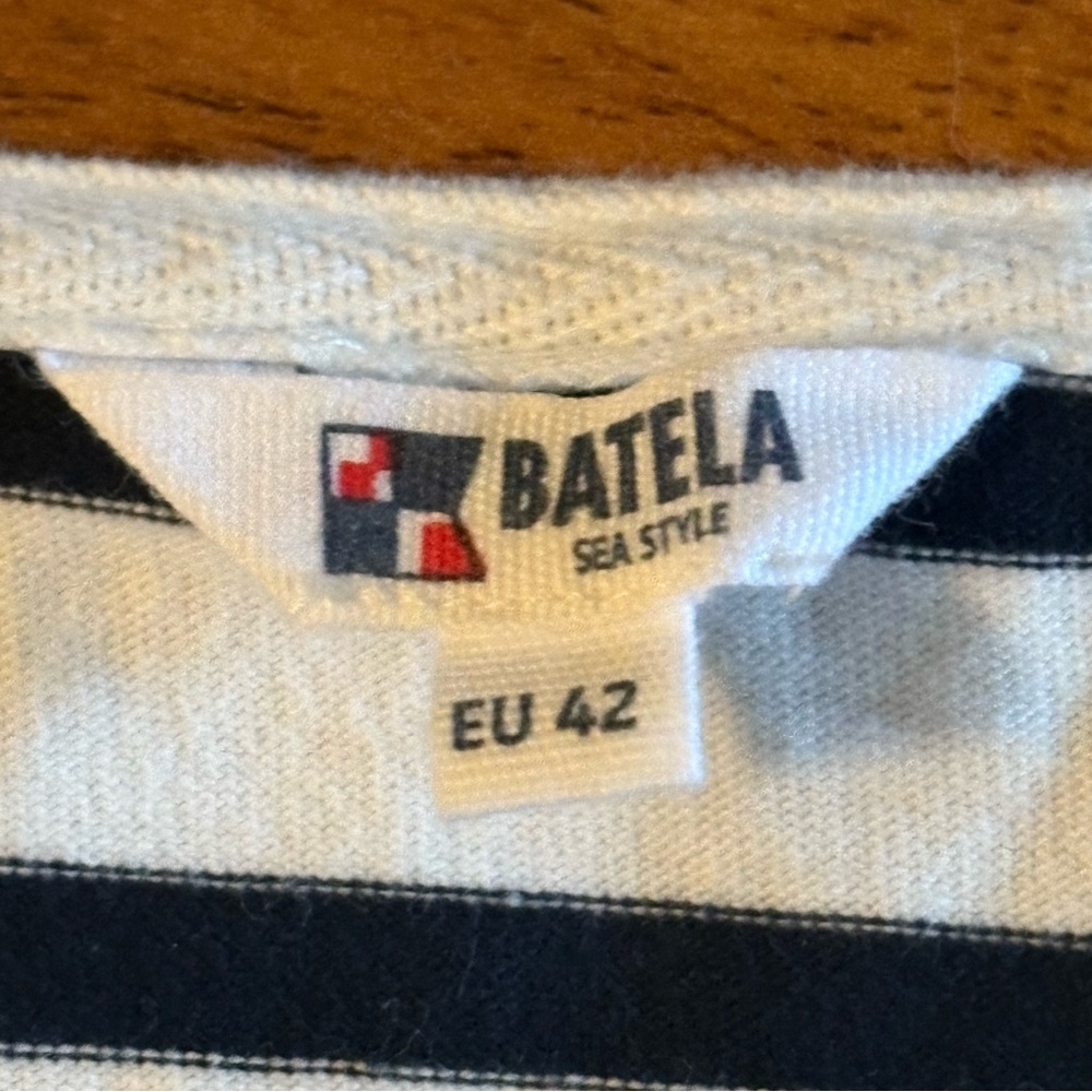 Batela Spain Women’s Navy & White Nautical Striped Long Sleeve Tee Shirt 42 M 10 - Picture 10 of 15